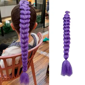 Anime Cosplay Braided Wig 20 Inch Long Gradient Shine Tail Pendant, High-Quality Easy Care Synthetic Hair Extension