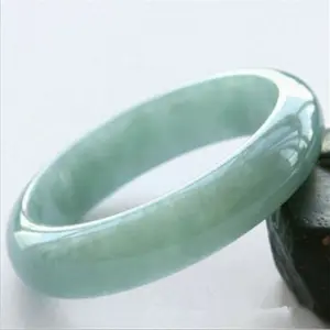 Chinese 54-60mm Hand Carved Light Green Jade Gems Fashion Bracelet Beautiful Ban