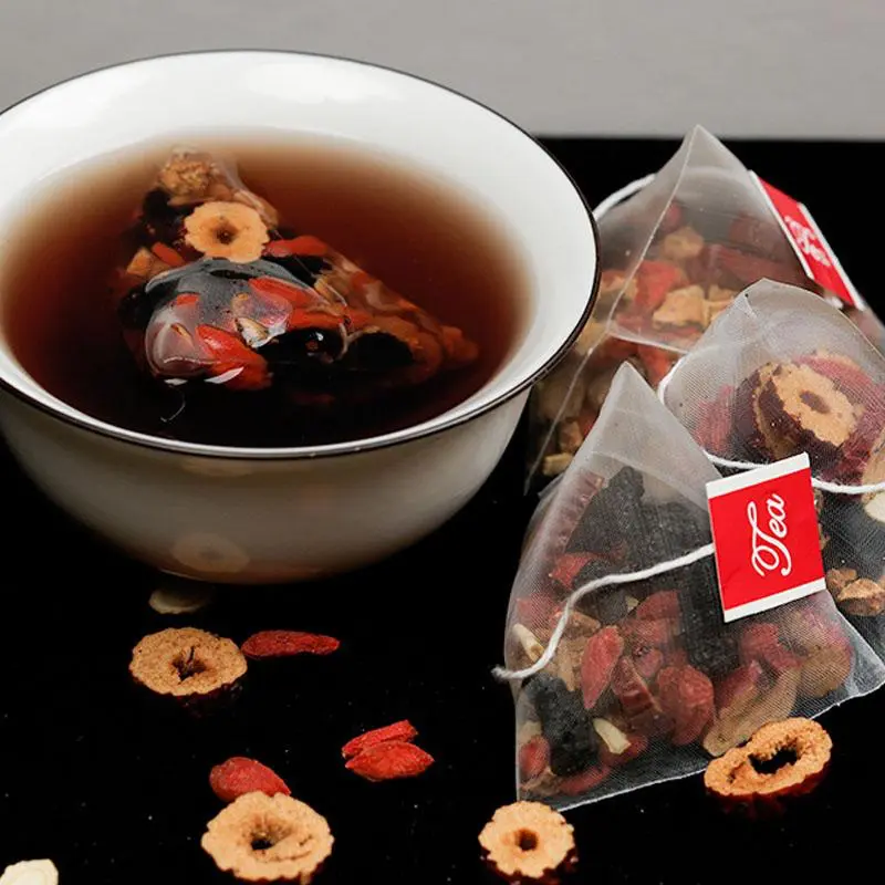 Treasure Ginseng Infused Herbal Tea 60 Bags for Kidney Support & Men's Vitality Beverage Natural Honey Nata Pyramid-Shaped Design Boost Vitality Naturally