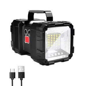 LETOUR 4800LM Rechargeable Spotlight with Handle, Super Bright LED Searchlight, Type-C Fast Charging, Power Bank Function, Outdoor Light for Camping, Emergency & Blackout