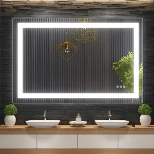 Garvee LED Bathroom Mirrors Available in Multiple Sizes (48x32 to 84x36 inches) with Front and Backlighting, Stepless Dimming, 3 Color Temperatures, Anti-Fog, Memory Function, Tempered Glass, Wall-Mount, and Makeup Magnification