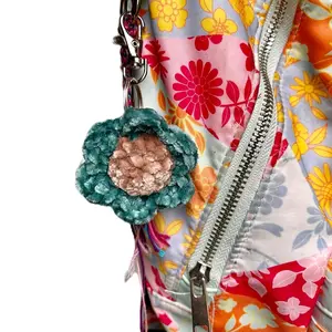 Flower Bloom, Handmade Crochet Keychain Accessory
