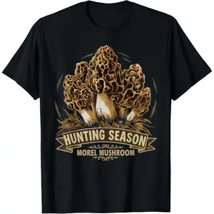 Casual Cotton shortsleeve tees  Morel Mushroom Hunting Season Funny Foraging T-Shirt