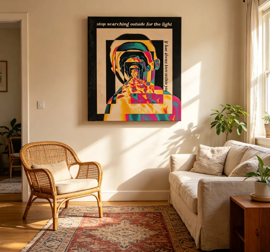 Psychedelic Wall Poster - Hippie Vibe Retro Art, Gradient Aura Print, Artistic Home Decor, Spiritual Gift for 70s-Inspired Spaces