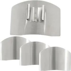 4 Pcs Stainless Steel Finger Guards, Finger Protectors Cutting, Slicing, Dicing, Chopping Vegetables Kitchen Tool Knife Shields Guards Avoid Hurting Utensils