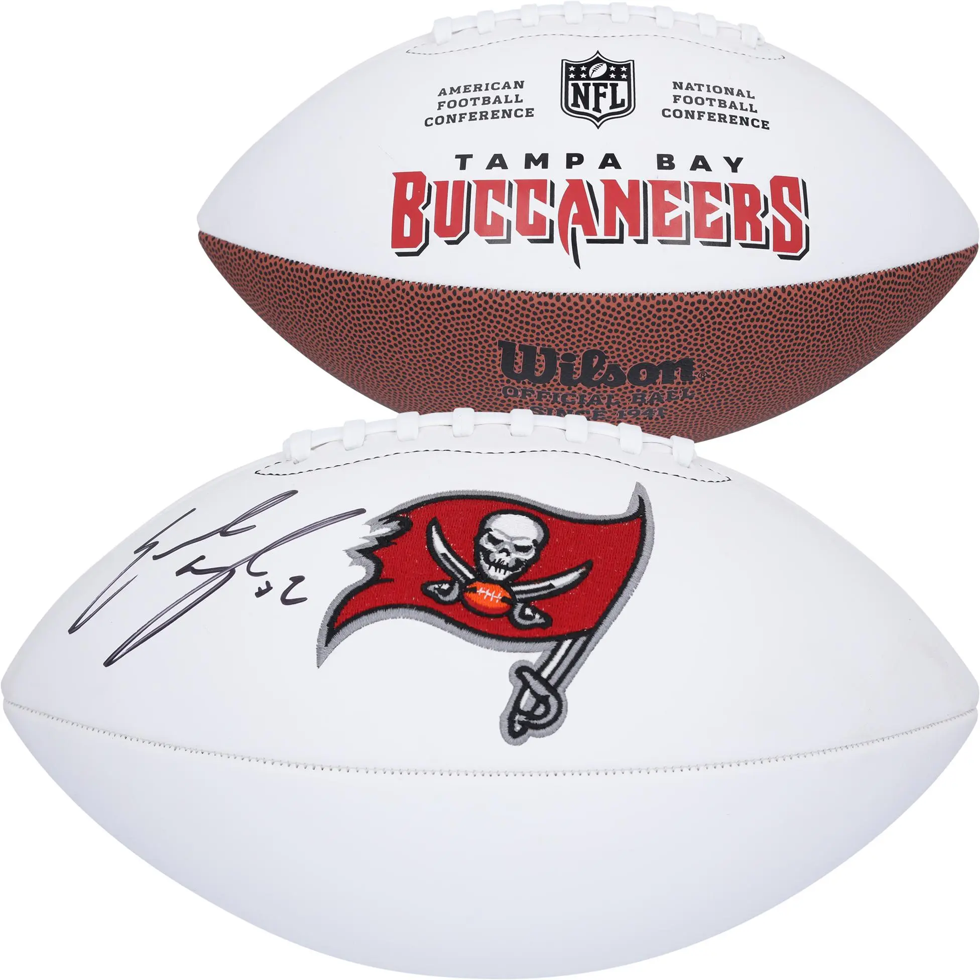 Emeka Egbuka Tampa Bay Buccaneers Autographed Wilson White Panel Football - Fanatics Authentic Certified