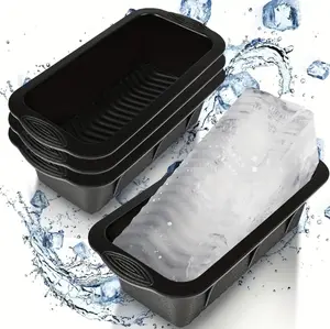 Large Ice Cube Mold Set - Extra Large Silicone Cube Tray (2 Pieces) for Reusable Ice Cubes - Kitchen Utensils