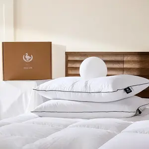 Goose  & Down Bed Pillows  Size 2-Pack, Hotel Quality Collection, Medium Support for Side &  Sleepers