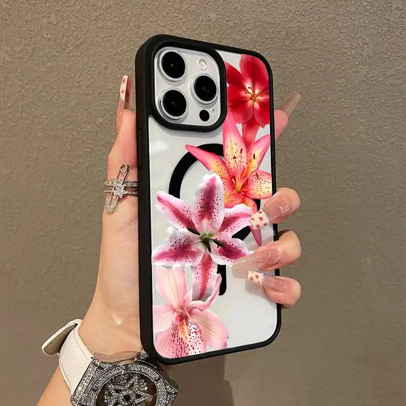 Premium Magnetic Case for iPhone11/12/13/14/15/16/promax Enchanted Lilies y2k cased MagSafe Ready,Springtok,Anti-Fall, and Ultra-Thin Design | Perfect for Everyday Use Protector Screen Protector Decoration Bow Aesthetic Resistance