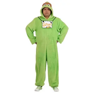 Plus Size Oscar the Grouch Costume Onesie for Adults