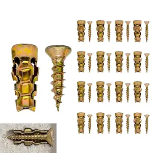 6×14mm Short Expansion Screw Set – 30/60Set Short Expansion Wall Anchors for Cabinet Hinge Repair & Stripped Thread Restoration, Works on Tile Stone Wood, Secure Cabinet Door Fastening (30Set)