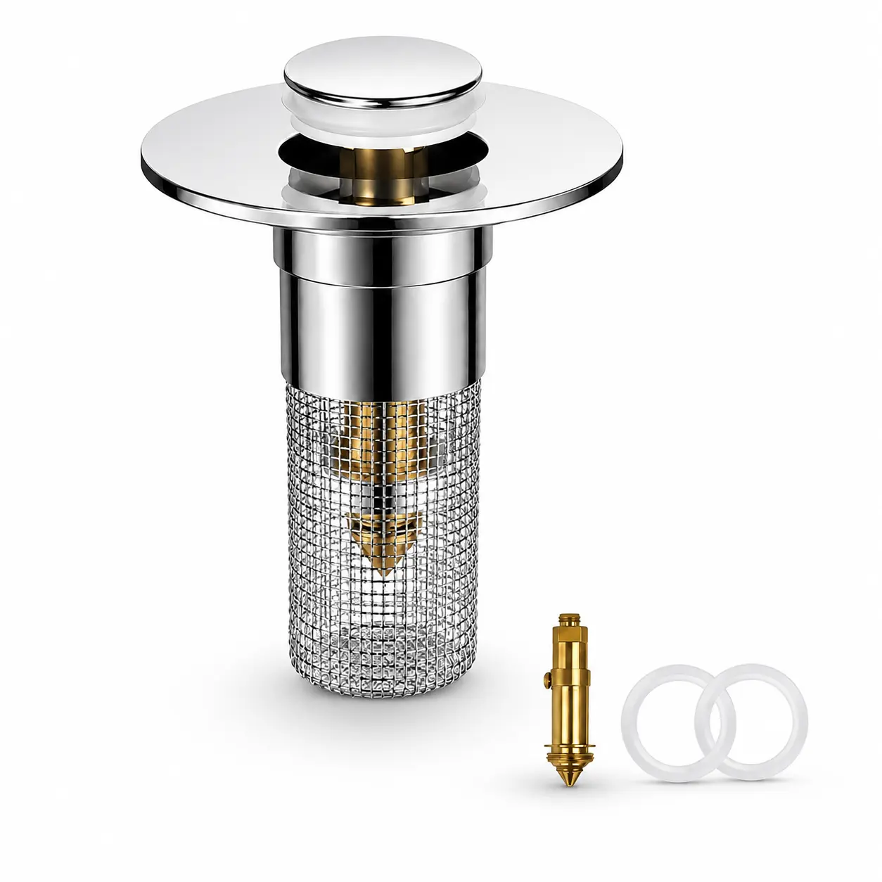 30mm Small Caliber Sink Bounce Drain Core, Wash Basin Pop-up Stopper With Hair Catcher Filter, Anti-Clog Sink Drain Filter