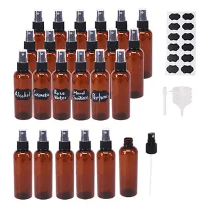 24 Pcs 2 Oz Amber Plastic Spray Bottles Fine Mist Spray Bottle Alcohol Disinfectant Water Bottle Beauty & Personal Care Canister