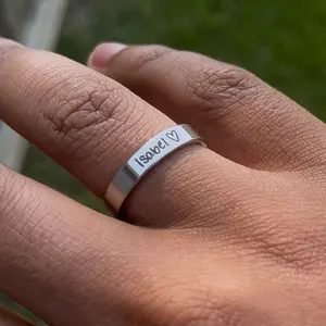 Engraved Name Ring - To personalize send picture of handwriting through message along with order
