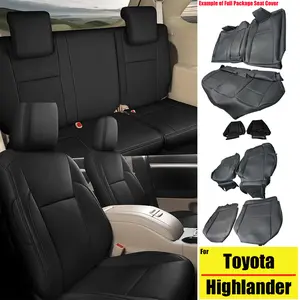 Custom-Fit Faux Leather 7-Seat Covers, Car Interior Kit for 2014-2018 Mid-Size SUVs, Full-Coverage Front & Rear Waterproof Airbag-Safe Odor-Free Seat Protectors with Installation Guide, Leather Seats Cover