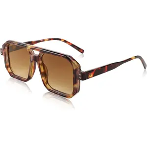 FEISEDY Square Sunglasses Men Women Retro Trendy 70s Sunglasses Plastic Frame B2939