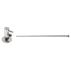 212 MAIN Westbrass Toilet Kit, Polished Chrome Bathroom Fixture with Round Shape Angle Stop, Modern Quarter-Turn Solid Brass Component