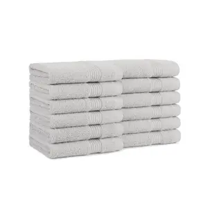 Host & Home Luxury Washcloths (12 Pack or Case of 60), Soft & Absorbent 100% Cotton, Quick-Drying, 13x13 in., Six Color Options, Dobby Border