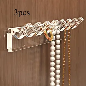 Wall-Mounted Jewelry Storage Rack with 8 Hooks, Beaded Bracelet & Earring Display Stand, Anti-Tangle Hanging Jewelry Tower