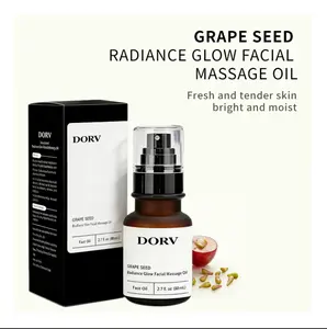 DORV Grape Seed Radiance Glow Face Oil 80ml Anti-Aging Brightening Facial Massage Oil for Glowing Skin Fresh Tender Skin Bright Moist