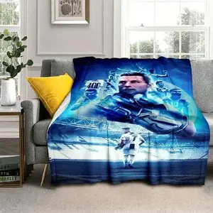 Cristiano Ronaldo Inspired Flannel Throw Blanket | Multi-Purpose Gift for Soccer Fans, Warm & Soft All-Season Blanket for Holiday, Home & Game Day Comfort
