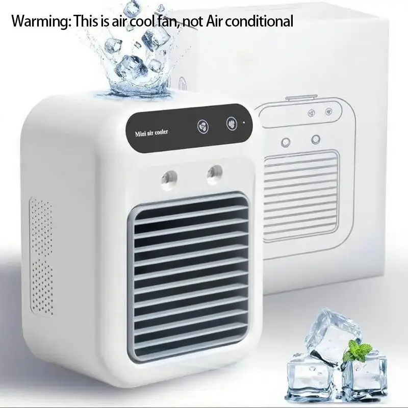Portable Air Cooler Fan 3-in-1 Fan with 2 Mist Speeds – Personal Evaporative Cooler for Bedroom, Office & Camping, 1800mAh Battery & 500ml Tank