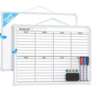 MaxGear Wall Hanging Weekly Dry Erase Whiteboard 16x12 Inch Double Sided Portable Planner Board For Memo To Do List Home Kitchen School Office Daily Organization