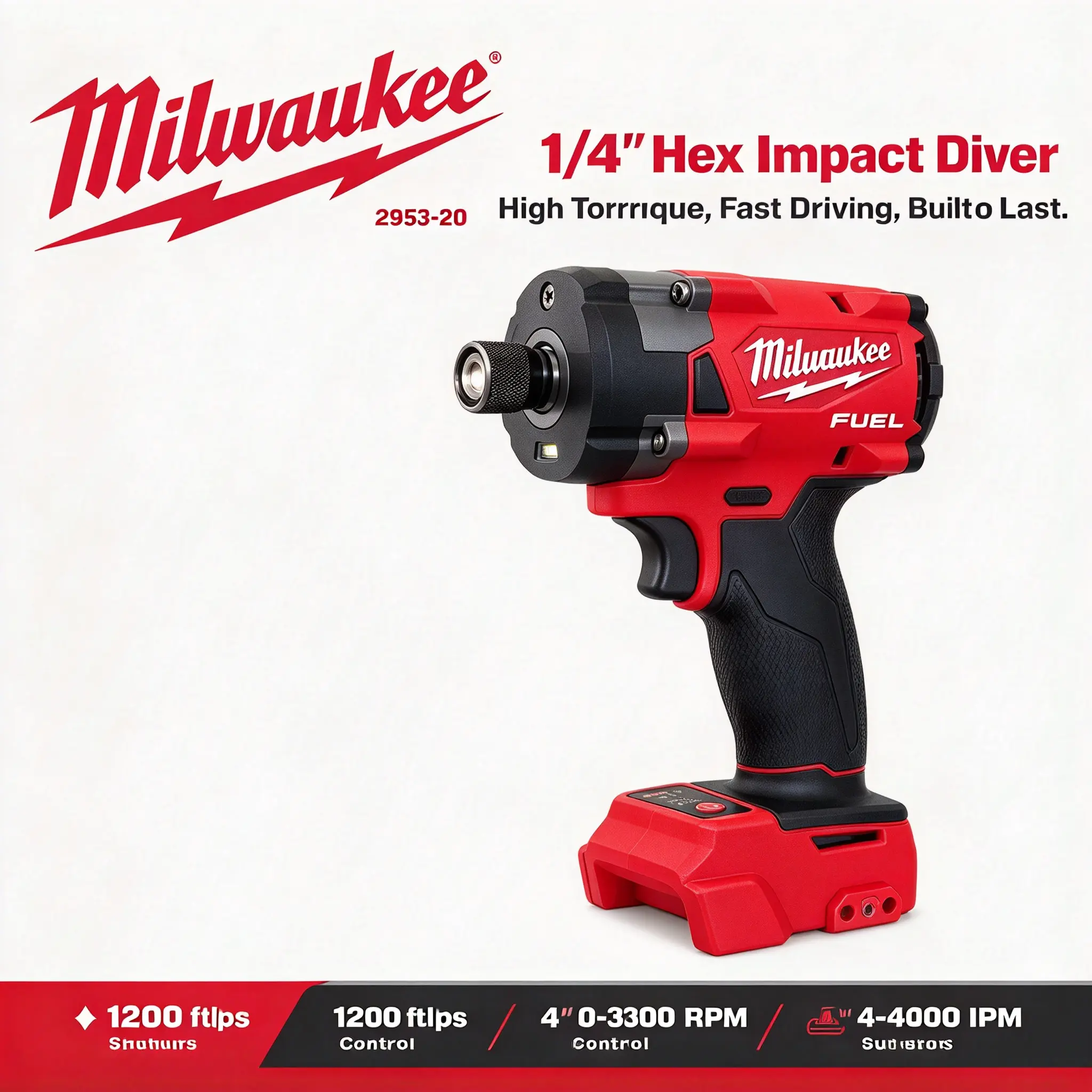 Milwaukee 2953-20 Cordless Impact Driver, Power Tool for Heavy-Duty Drilling & Fastening Tasks