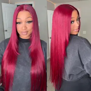 【NEW】FORGIRL FOREVER 99j Burgundy Straight Wig 13x6 Pre-Cut Lace Frontal Wigs Reddish Brown Wear Go Human Hair Glueless Wig Beginner Friendly #SummerVibes