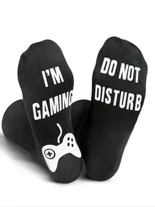 1 pair of men's Do Not Disturb I'M Gaming Socks Non-slip Men Gifts Ideas Valentines Day Kids Valentine Boy Gamer Socks Gift For Mens Dad Father Anti Slip Socks