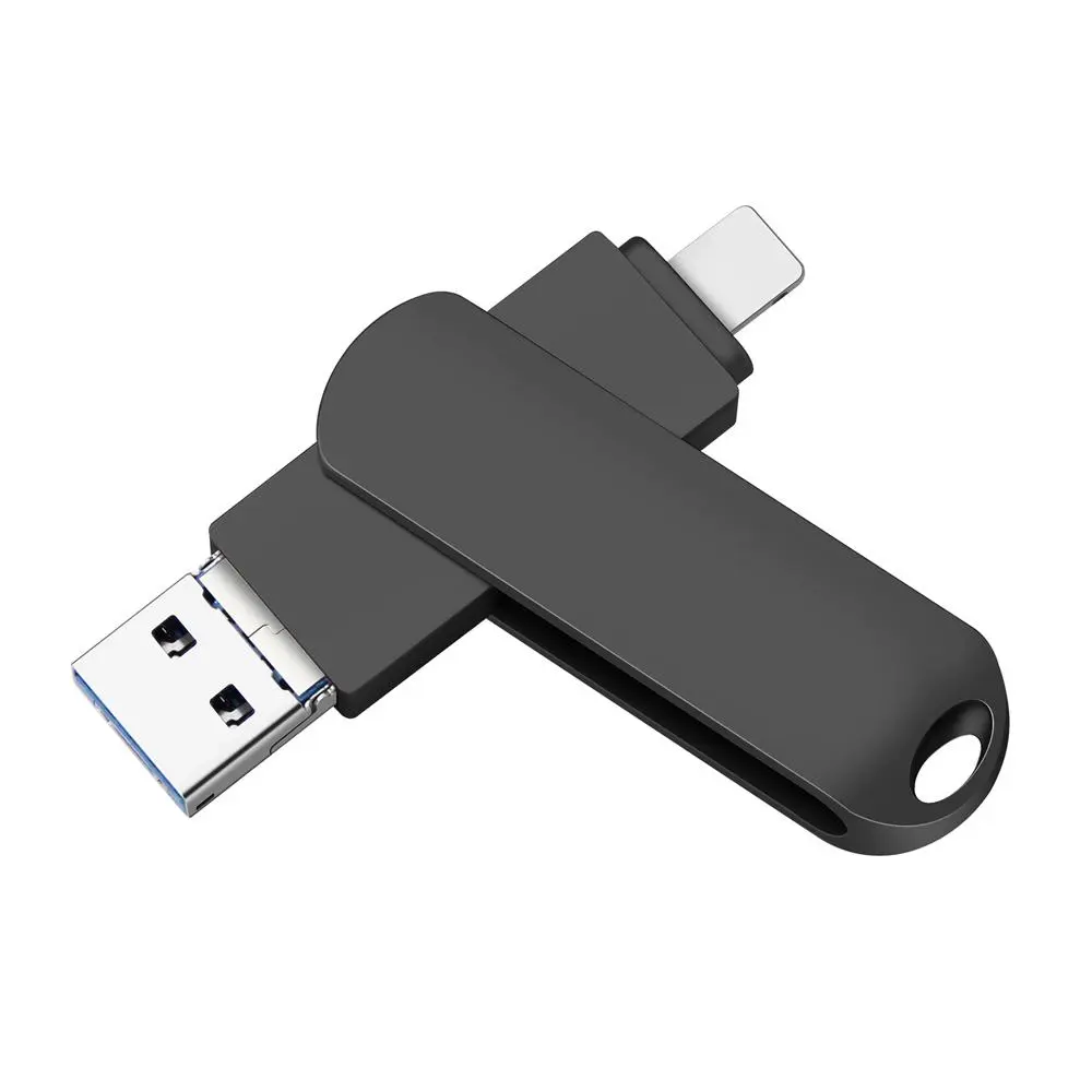 3 in 1 Flash Drive, USB 3.0 High Speed Memory Storage, OTG Flash Drive with Type-C Adapter for Android Phones, Tablet, MAC, Laptop