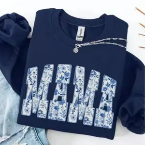 Mama Floral Sweatshirt, Mom Sweater, Mothers Day Gift, Girly Aesthetic Gift For Mom, Trendy Mom Shirt, Cute Mom Sweatshirt, Mama Sweater, gift women and men - AMBER