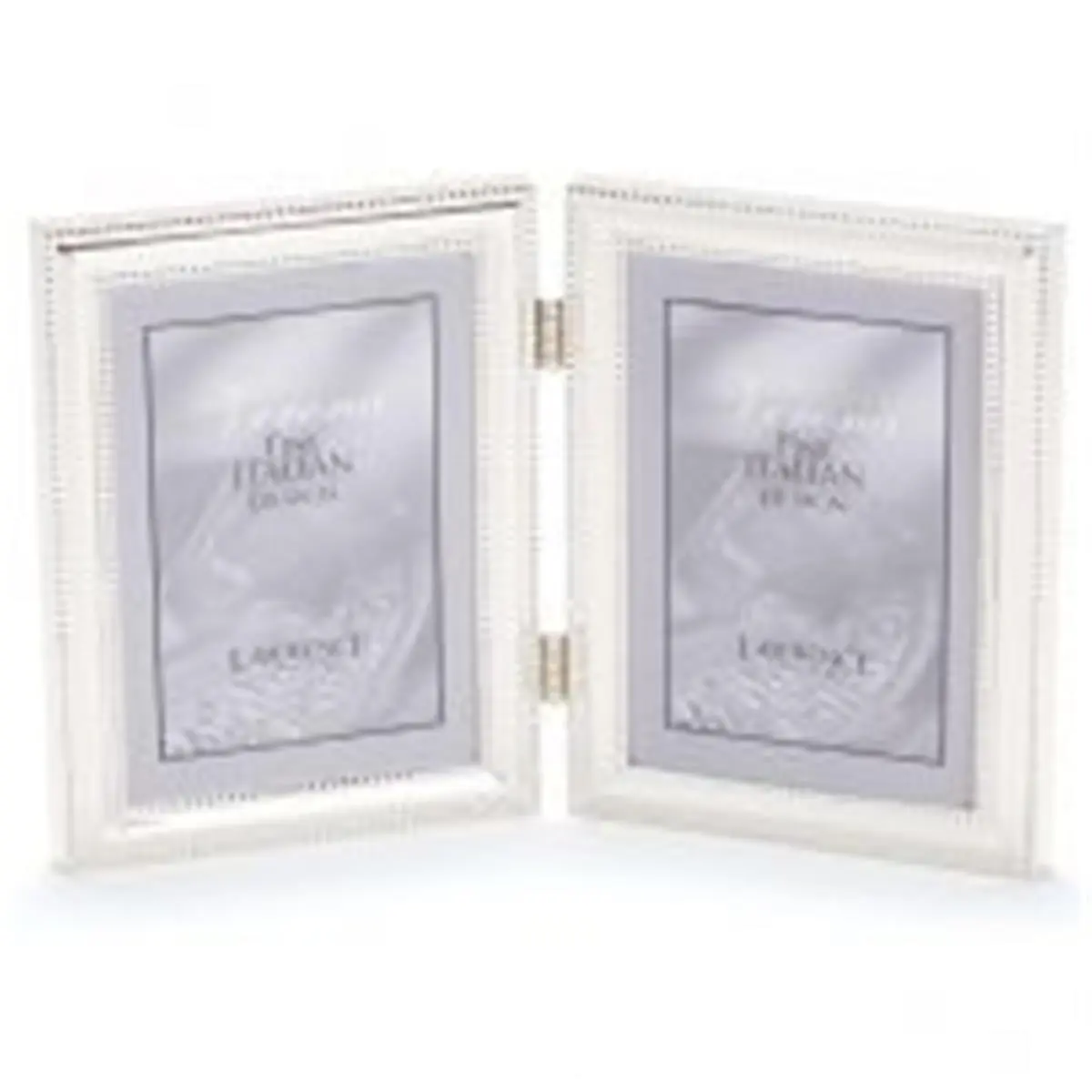 212 MAIN Traditional Beaded Silver-Plated Double Photo Frame - Exceptional Workmanship, Heavy Weight, Holds 2 4x5 in Photos, Glass Front, Shiny Metal, Beaded Edges, Wall/Tabletop Display, Baby Room Decor, Hangers Included, Wipes Clean with Dry Cloth
