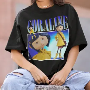 Vintage Bootleg Inspired Tee | Coraline 90’s Inspired Vintage Homage Classic Graphic | Coraline Funny Retro 90’s