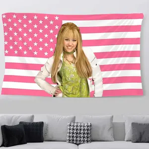 Hannah Montana 20 Year Anniversary Flag Banner 3x5ft Tapestry Art Wall Decor Bedroom Dorm Room College Man Cave Game Gifts Decoration Cotton Linen Decorative