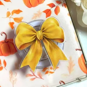 Yellow Bow Magsafe Phone Grip, Coquette Ribbon Pop Socket, Magnetic Phone Holder, Accessory for E-Readers
