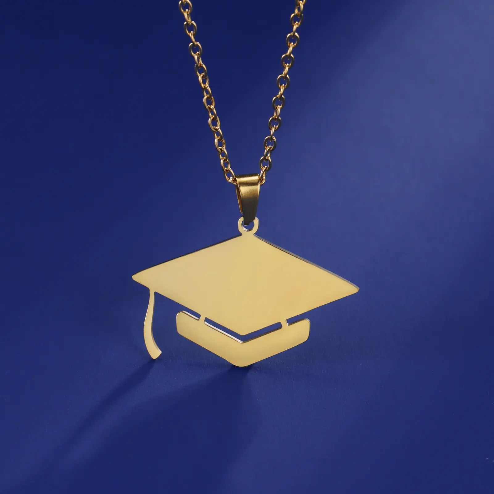 Cazador University Graduation Bachelor Cap Necklaces for Women Men Stainless Steel Anniversary Gift Necklace Jewelry 2026 New