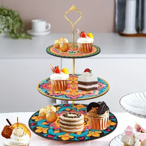 Diamond Painting Kit Dessert Rack, Three-layer Cupcake Dessert Rack, DIY Exquisite Diamond Art Tray, Suitable For Wedding, Birthday Party, Thanksgiving, Valentine'S Day Dessert Cake Display, Baking Layered Tray Support, Holiday Table Decoration.