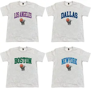 College Basketball Varsity T-Shirt Retro Athletic Graphic Tee Game Day Fan Shirt, Ash Grey Color Size S-5 XL Tee