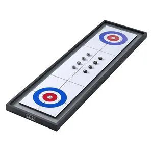 Father's Day Gift VEVOR 45" Shuffleboard and Curling 2 in 1 Board Game Portable Tabletop Set