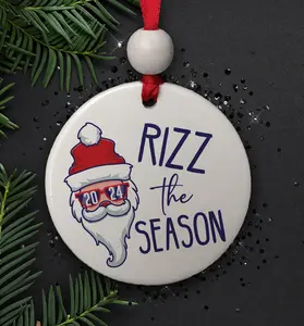 Rizz the Season Gen Z Ornament, Funny Gift for Teen, Slang Ornament, Hip Santa Swagger Charm, Trending Meme, Middle High School Christmas