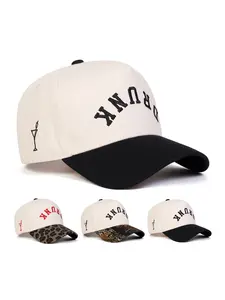 Unisex Drunk Letter Embroidered Baseball Cap, Adjustable Outdoor Sun Protection Hat, Casual Fitted Woven Fabric for Spring & Fall, Adjustable Sunscreen Hat