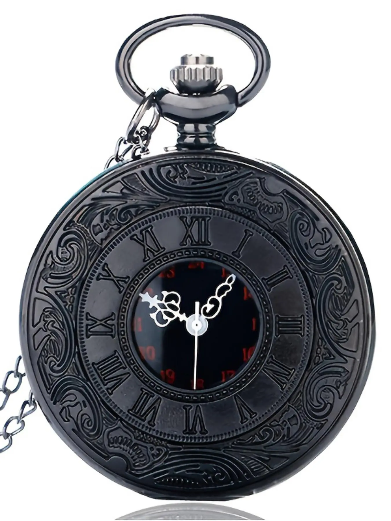 Men's Vintage Hollow Out Design Quartz Pocket Watch, Fashion Round Dial Quartz Watch with Chain, Trendy Analog Watches for Daily Life, without Box, Casual Analog Watch