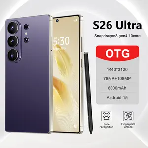 2026 New S26 Ultra 5G Unlocked Phone, Android 15, 12GB RAM + 512GB ROM, 6.99" HD Screen, 78MP+108MP Camera, 8000mAh Battery, Dual SIM, Stylus, Full Accessories