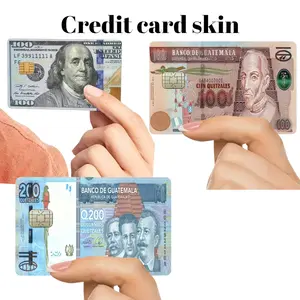 2 pcs Security Stickers Guatemala Currency Skin Paper Pattern Ultra Thin Credit Card or Debit C Traffic Card Access Anti-Slip Stylish Accessories