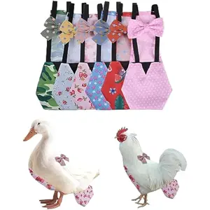 Chicken Diapers Bantam Hens - Reusable 6-Piece Set with Bow Ties Poultry Nappies Washable Waterproof for Geese Pet Ducks Silkie
