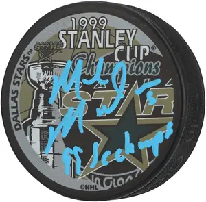 Mike Modano Dallas Stars Autographed 1999 Stanley Cup Champions Hockey Puck with "1999 SC Champs" Inscription - Fanatics Authentic Certified