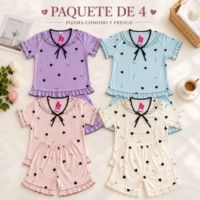 Women’s 4-Pack 2-Piece Sleepwear Sets