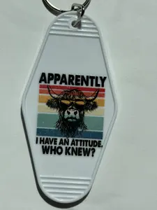 Apparently I have an attitude. Who Knew? RETRO MOTEL KEYCHAIN