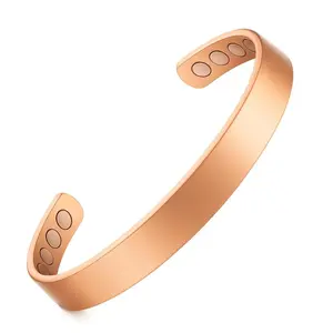 Adjustable Copper Magnetic Therapy Bracelet – Pain Relief & Arthritis Support – Lightweight Healing Energy Bangle for Men & Women